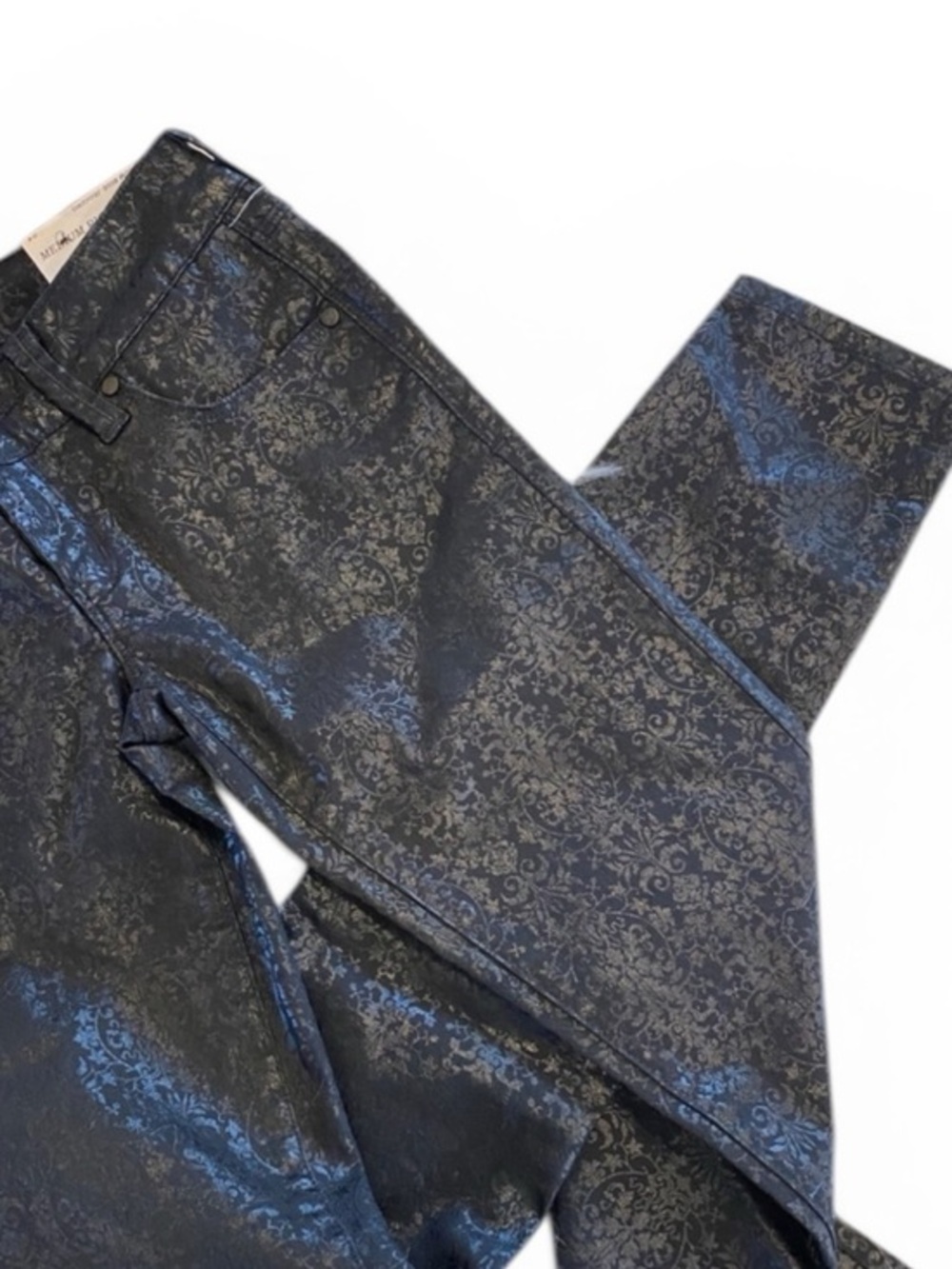 Black Foil with Design Skinny Jeggings